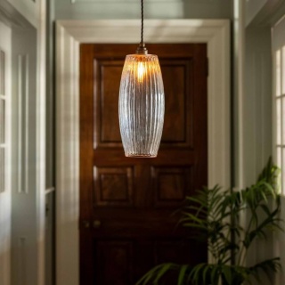 Henley Curve Fluted Glass Pendant Light